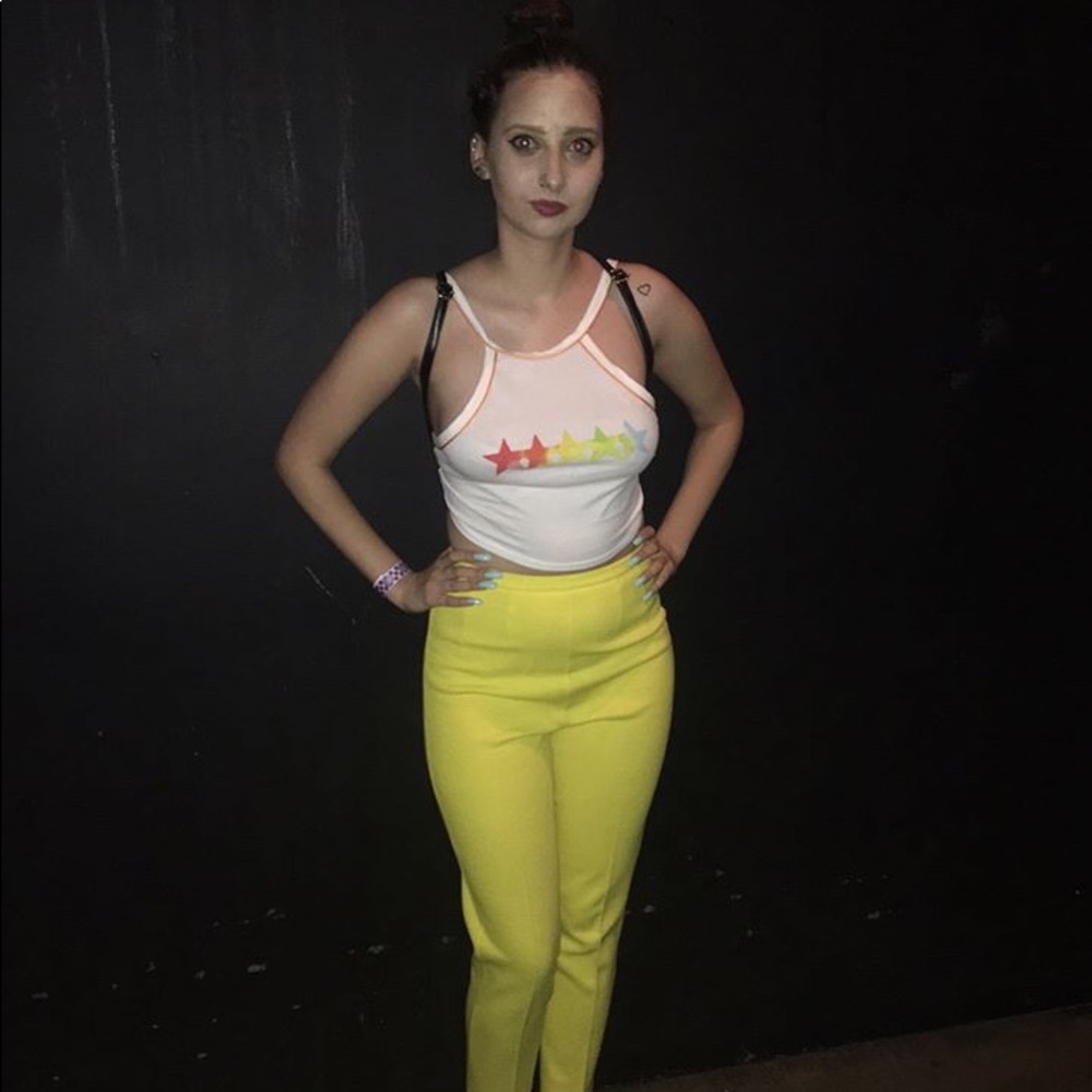 Yellow High Waisted Pants